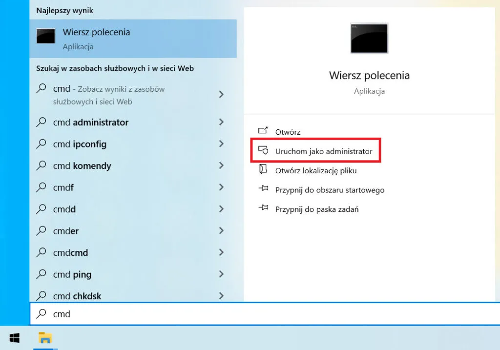 Windows 10 Wiersz polecenia jako administrator