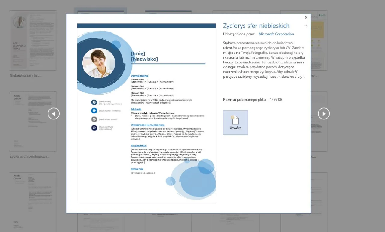 przykładowe CV w Wordzie z poprawnym formatowaniem