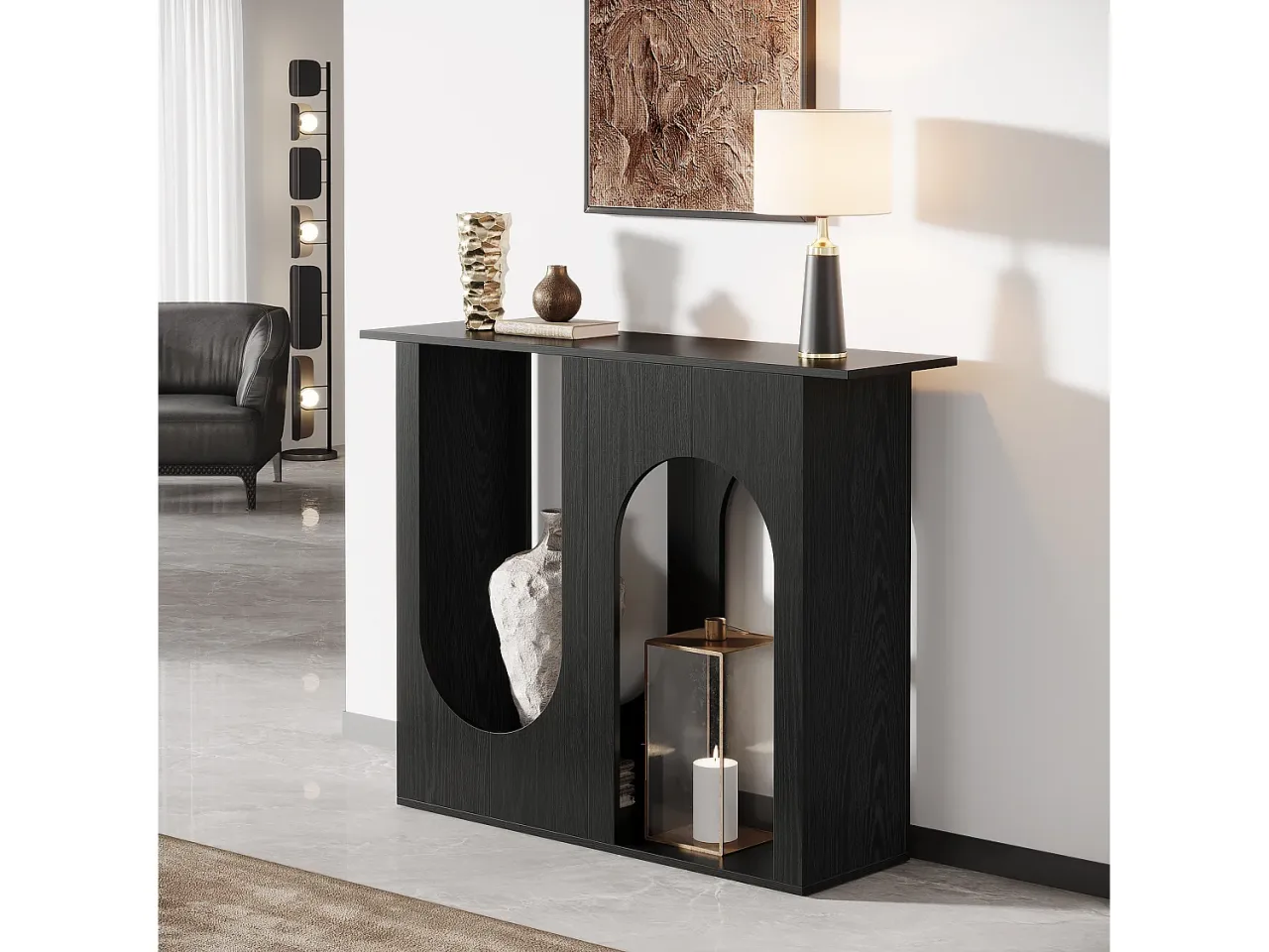 Wąska konsola za kanapą inspiracje