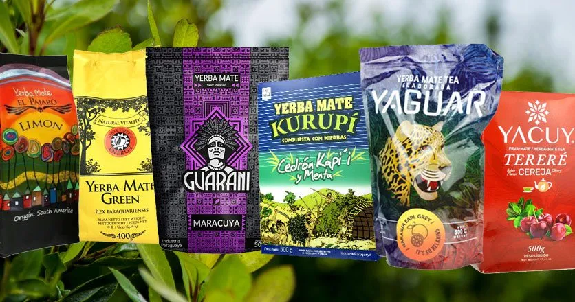 R&oacute;żne rodzaje yerba mate opakowania