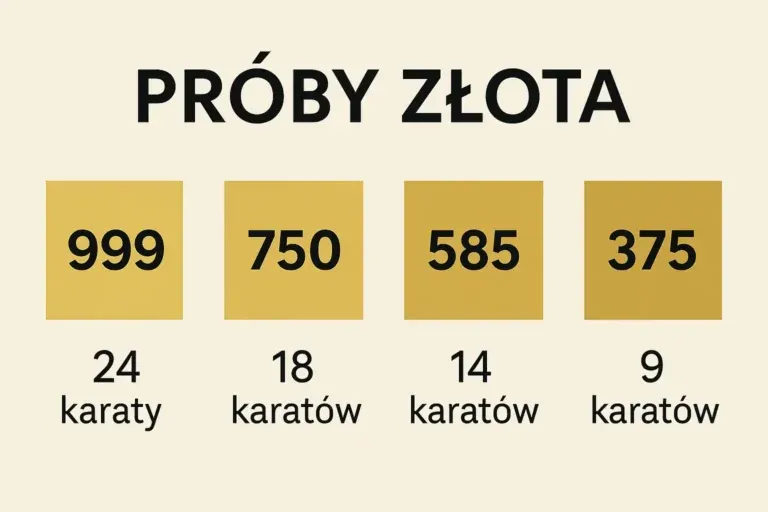 porównanie prób złota 999 750 585