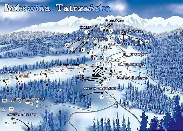 Pola namiotowe Bukowina Tatrzańska mapa