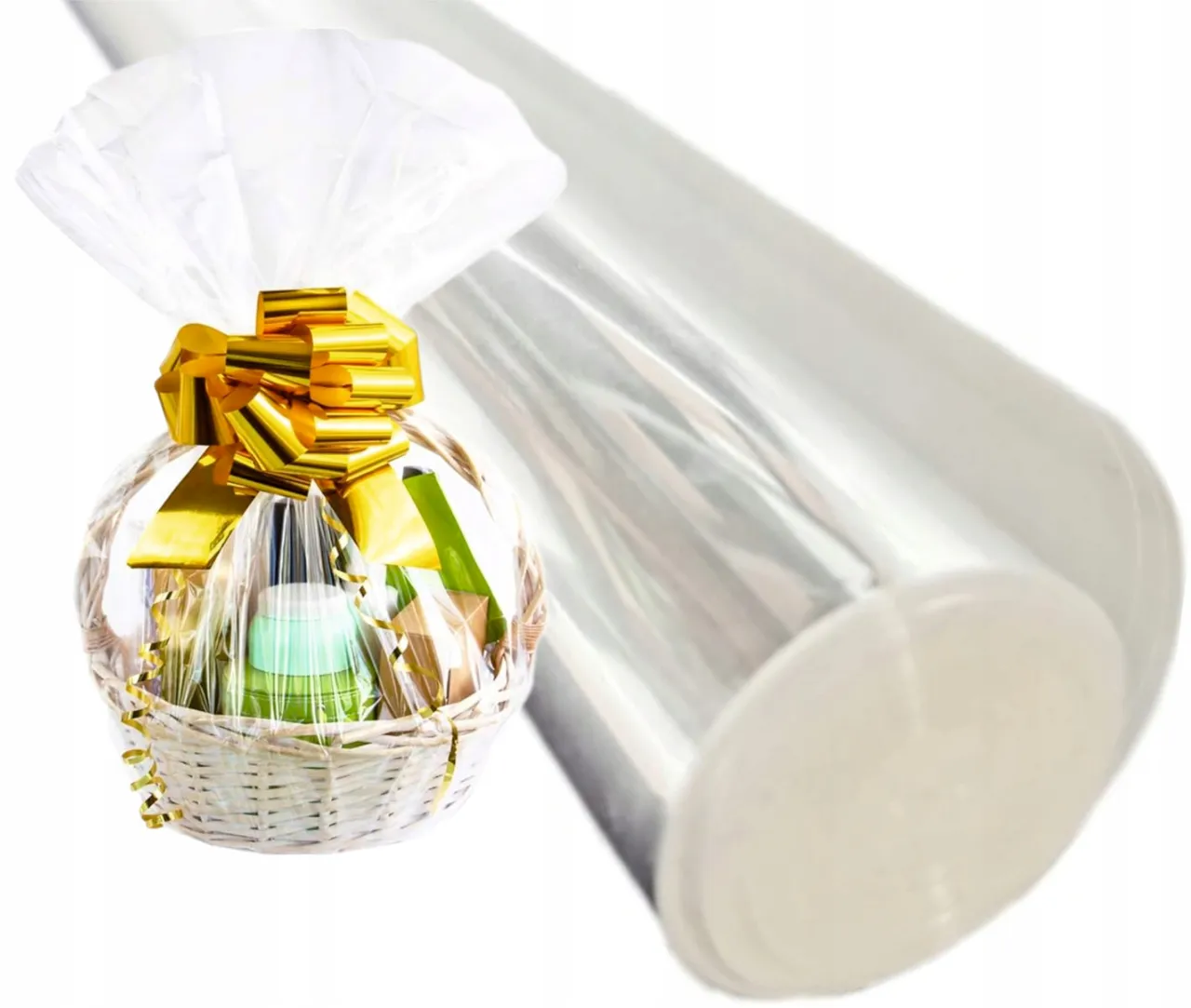 materiały do pakowania prezentów w folię celofanową