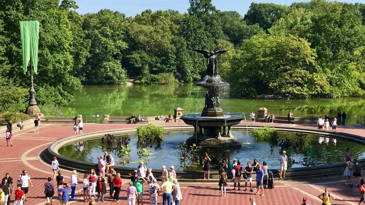 Central Park atrakcje mapa lub kolaż gł&oacute;wnych atrakcji