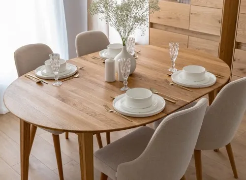 aranżacje stołu okrągłego 110 cm