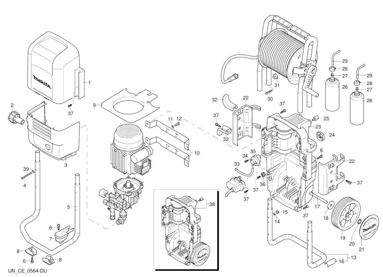 myjka ciśnieniowa schemat budowy, części myjki ciśnieniowej