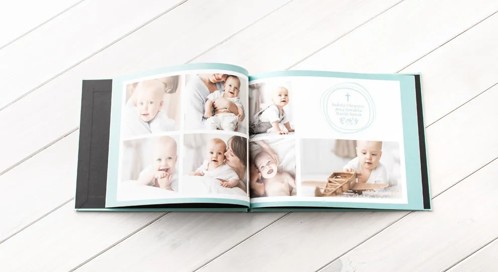 przykładowe albumy i odbitki zdjęć z chrztu