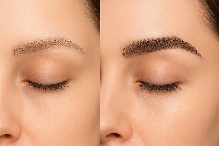 ochrona brwi przed słońcem po hennie