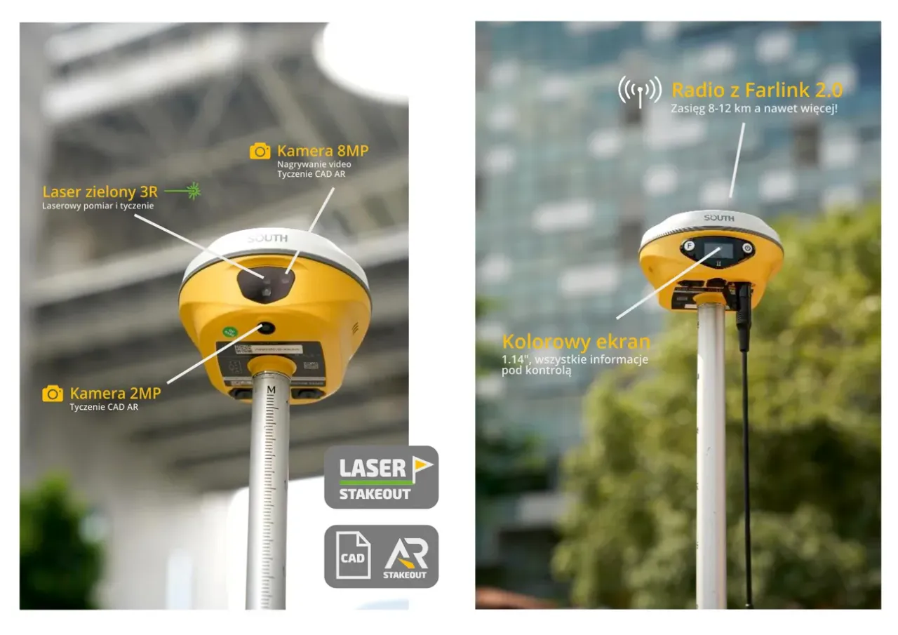 geodeta w terenie z tachimetrem i odbiornikiem GNSS