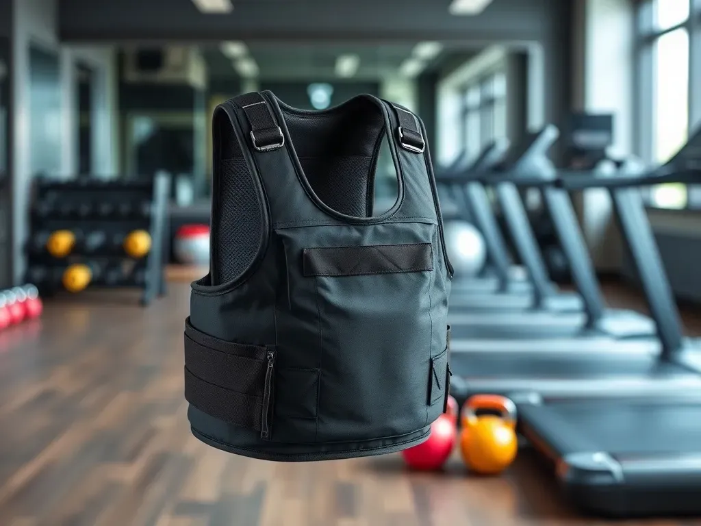 Różne typy obciążenia do biegania (kamizelka, plecak, obciążniki)