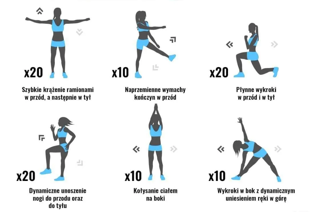 przykładowe ćwiczenia rozgrzewkowe dynamiczne
