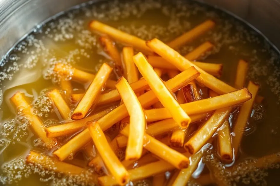 smażenie frytek w głębokim oleju