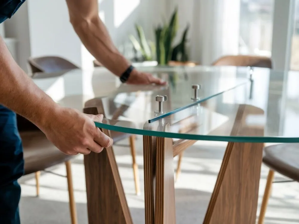 Metody mocowania szklanego blatu na stole