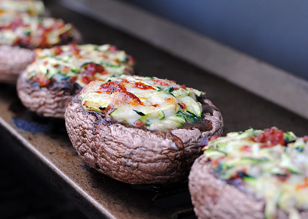 grillowane pieczarki z mozzarellą gotowe danie