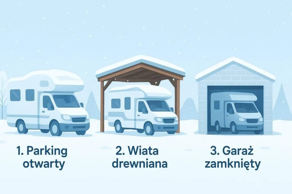 porównanie kosztów kamper przyczepa infografika