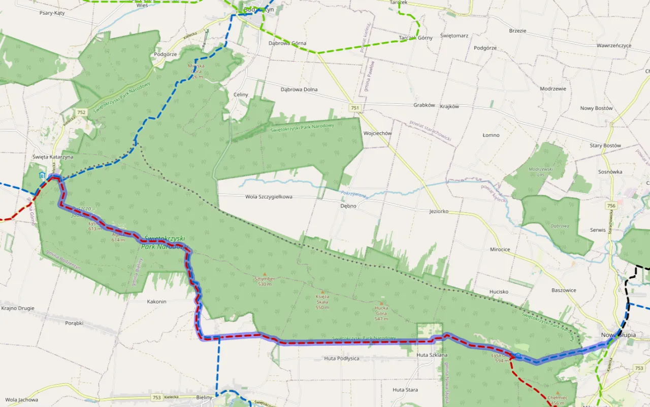 Świętokrzyski Szlak Archeo-Geologiczny mapa