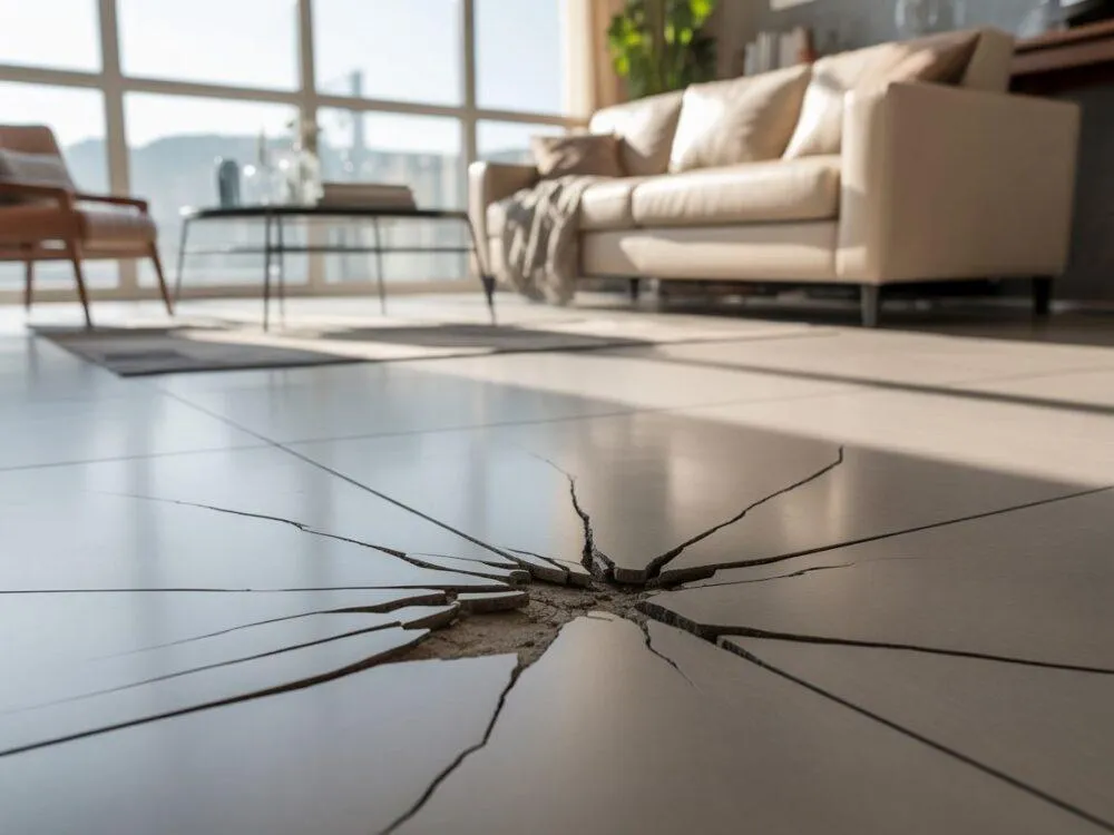 Skutki układania płytek na mokrej posadzce: odspojone płytki, pękające fugi, wykwity