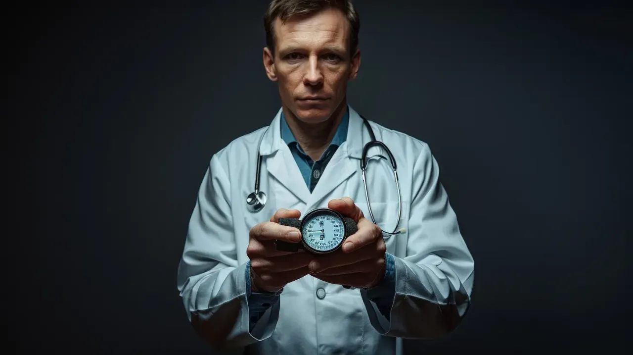 lekarz rozmawiający z pacjentem o przyczynach niskiego ciśnienia, serce, tarczyca