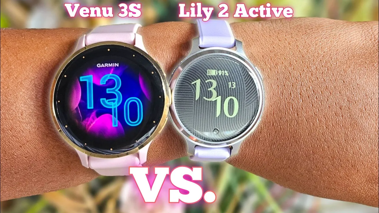 porównanie garmin venu 3s vs vivoactive 5 vs lily 2, zegarki garmin damskie obok siebie