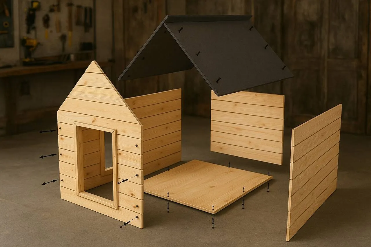 materiały i narzędzia do budowy budy dla psa