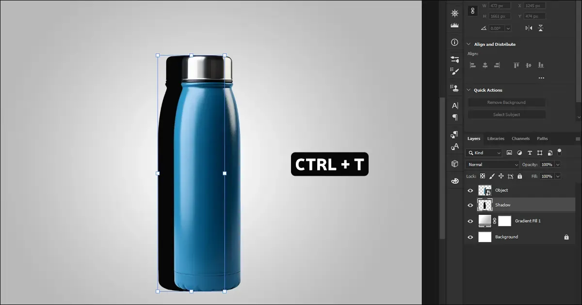 realistyczny cień pod obiektem photoshop