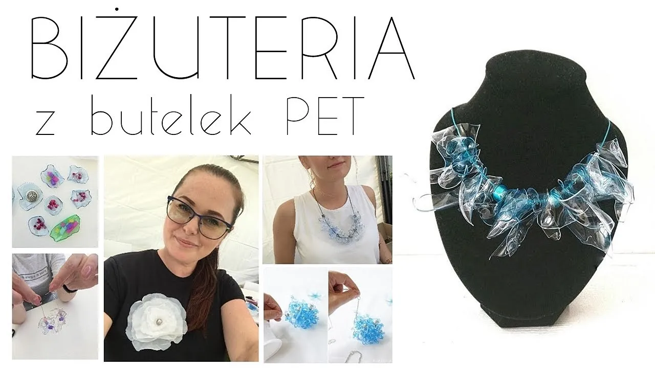 kreatywna biżuteria i ozdoby zrobione z plastikowych butelek
