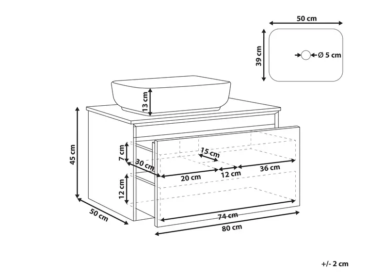 szafka nad umywalką wymiary montażu schemat