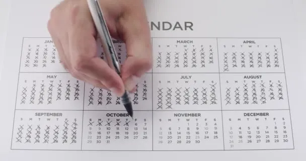 kalendarz z zaznaczonymi datami, stoper odliczający czas