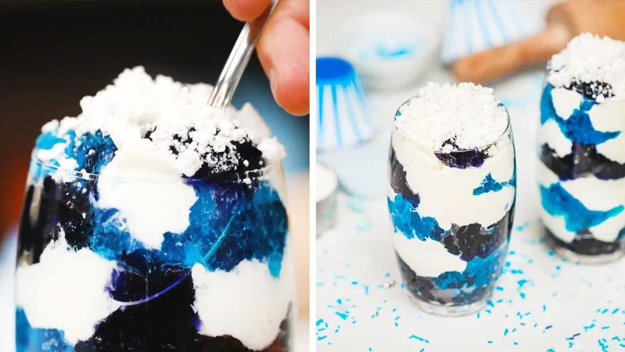 deser warstwowy niebieska galaretka