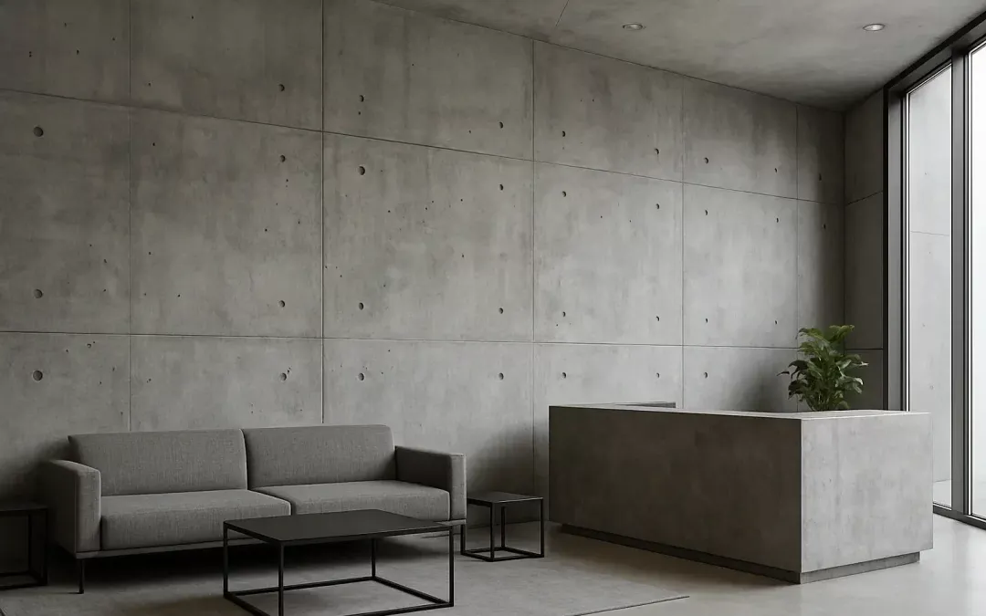 farba o efekcie betonu vs beton architektoniczny na ścianie por&oacute;wnanie