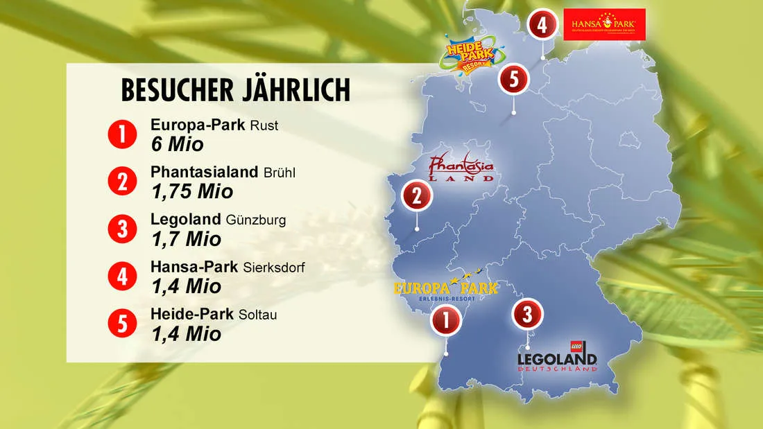 &Uuml;bersichtskarte Freizeitparks Deutschland