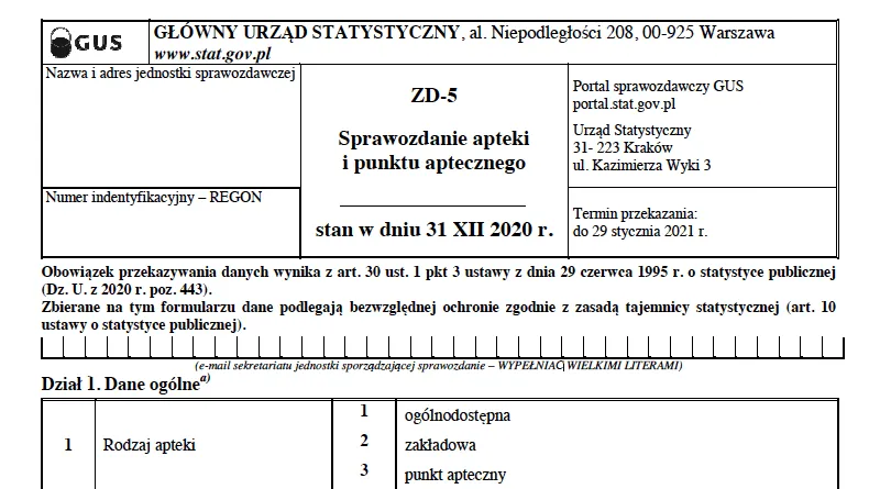 osoba wypełniająca formularz sprawozdania ze stażu