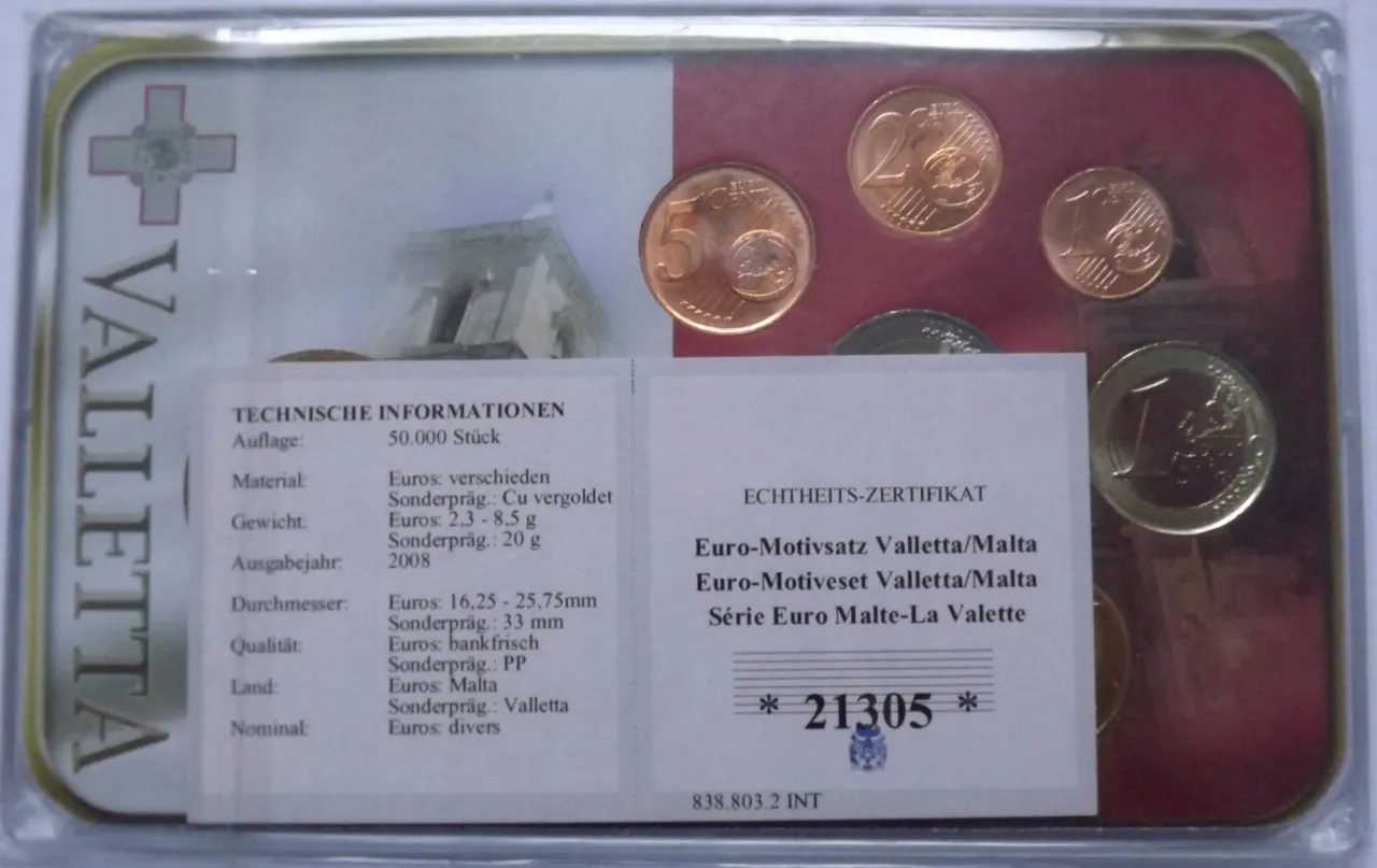 Euro na Malcie monety banknoty