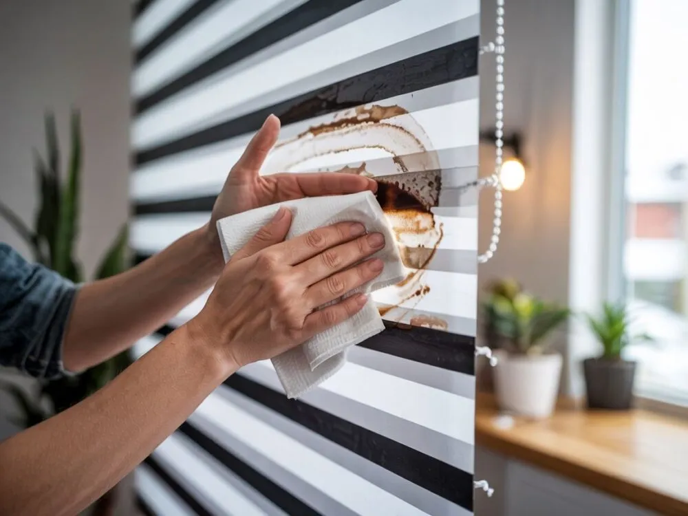 domowe sposoby na plamy na roletach, tłuste plamy pleśń na roletach