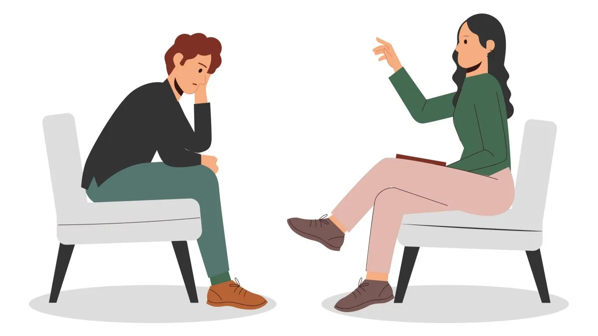 Lekarz psychiatra rozmowa z pacjentem