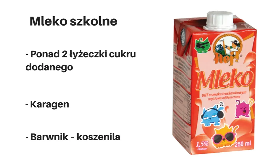 mleko w małych kartonikach w sklepie