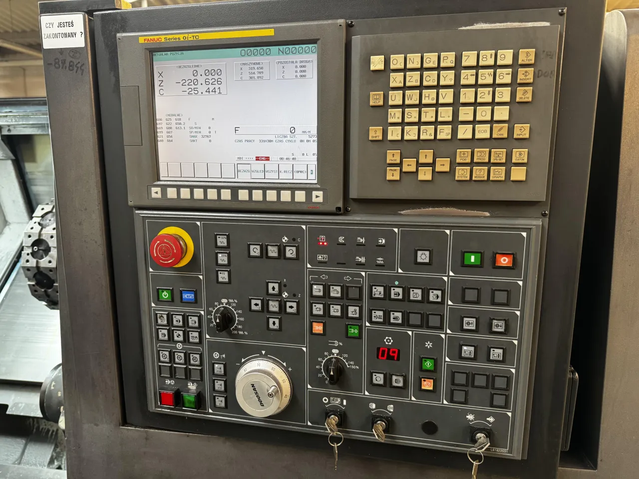 Tokarka CNC Puma Fanuc diagnostyka
