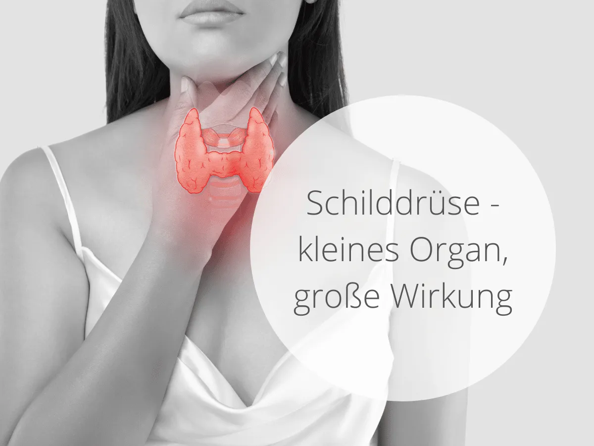 Frau mit Kinnhaaren und Schilddr&uuml;sen-Grafik