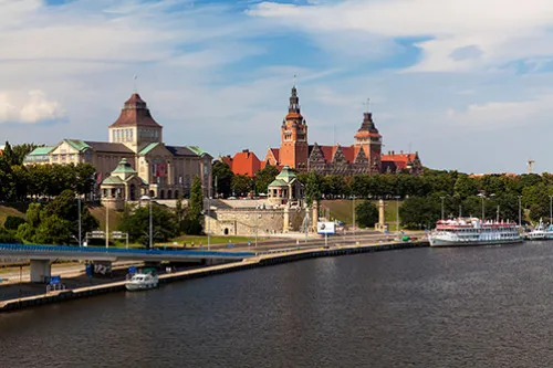 Szczecin panorama Wały Chrobrego