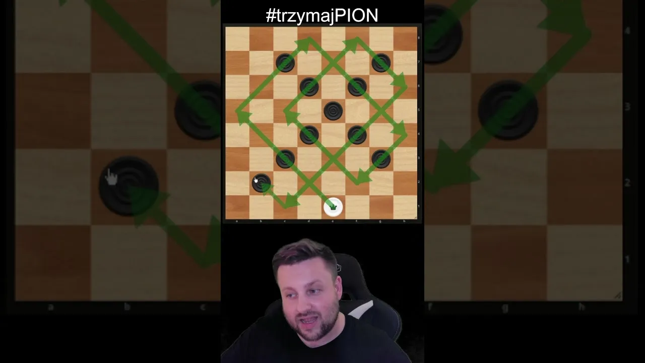 Warcaby bicie wielokrotne damką przykład