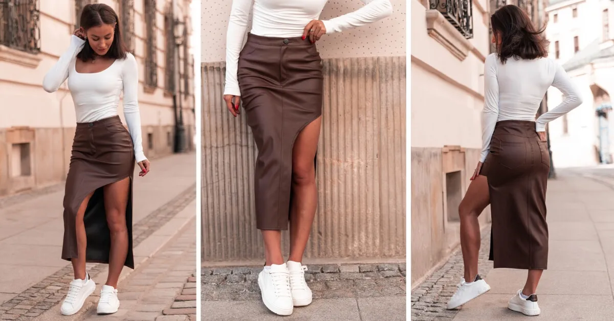 Stylizacje z długą spódnicą i bluzką różne fasony