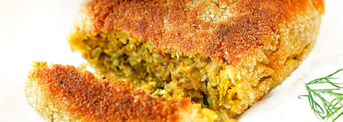 wegetariańskie kotlety z soczewicy, warzywne curry