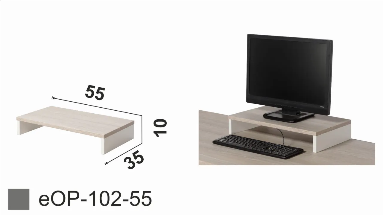 Stojak pod monitor 21 cali, wymiary 55x35x10 cm. Uporządkuj swoje biurko.