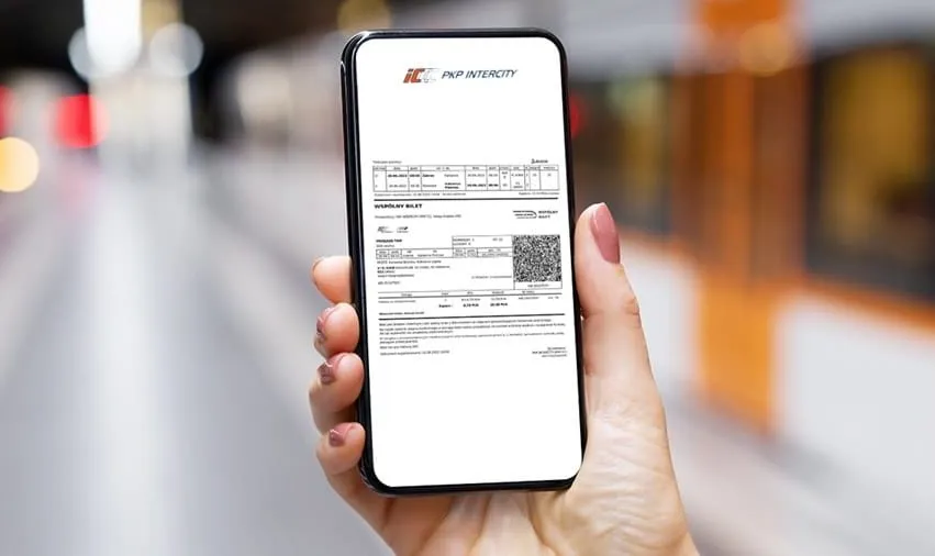 Interfejs aplikacji PKP Intercity zwrot biletu