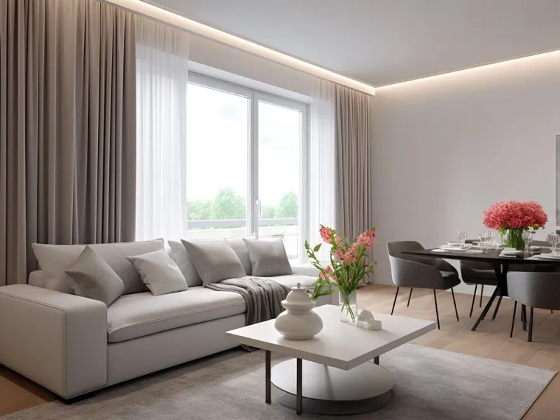 Nowoczesna zabudowa karnisza inspiracje