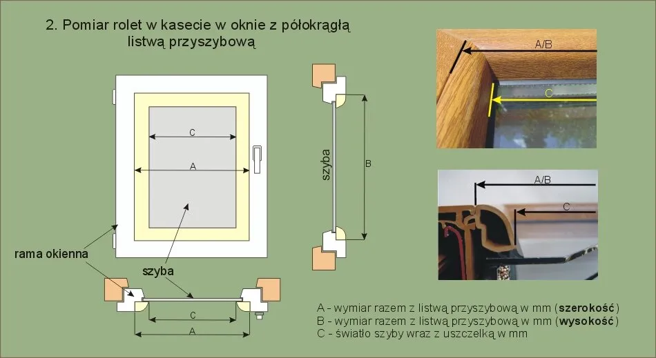 jak zmierzyć rolety w kasecie schemat