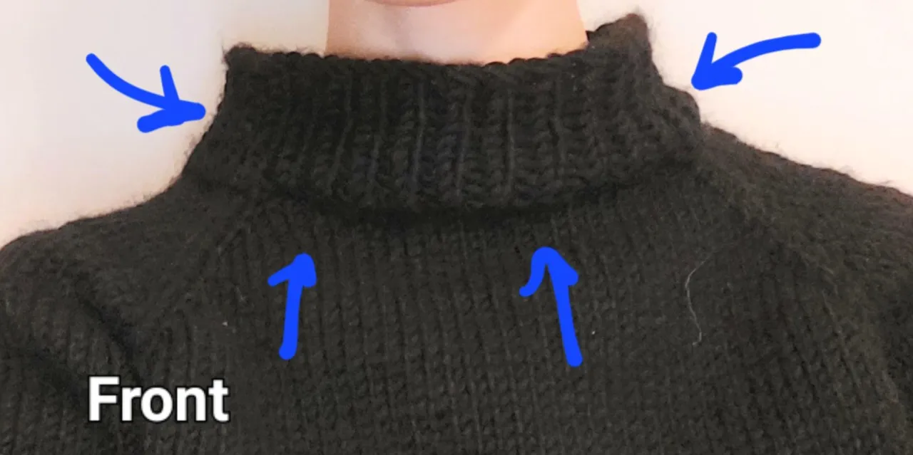 przer&oacute;bka swetra golf na okrągły przed po