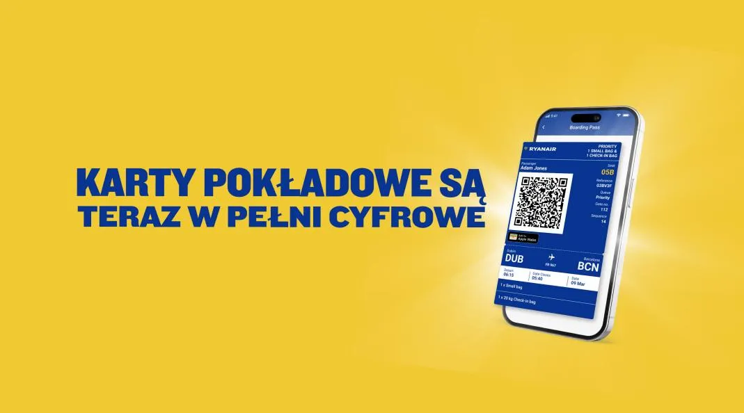 Ryanair aplikacja karta pokładowa telefon