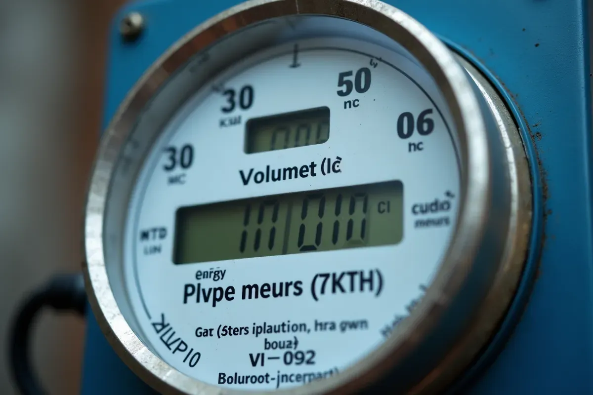 Cyfrowy licznik gazu pokazuje odczyt 111000. Aby dowiedzieć się, jak obliczyć gaz z licznika, porównaj bieżący odczyt z poprzednim.