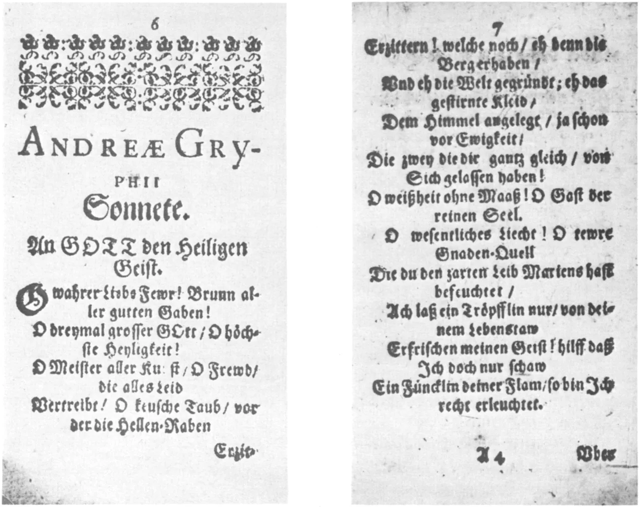 Andreas Gryphius Sonette Illustration